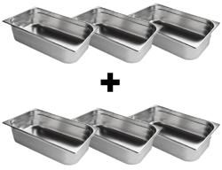 (6 adet) Paslanmaz Çelik GN Küvet 1/1 - Yükseklik: 150 mm