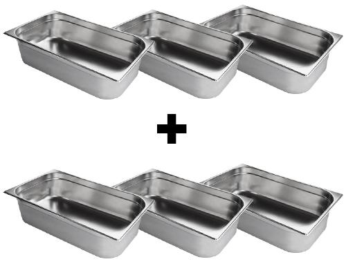 (6 adet) Paslanmaz Çelik GN Küvet 1/1 - Yükseklik: 150 mm