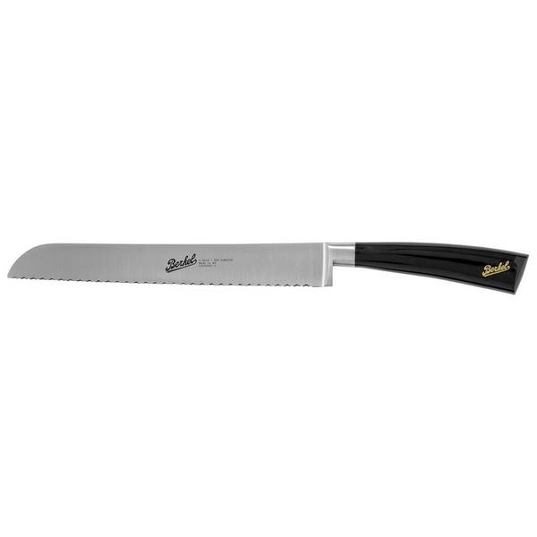 BERKEL | Elegance Bread Knife – 22 cm Serrated Blade - Gloss Black Resin Handle