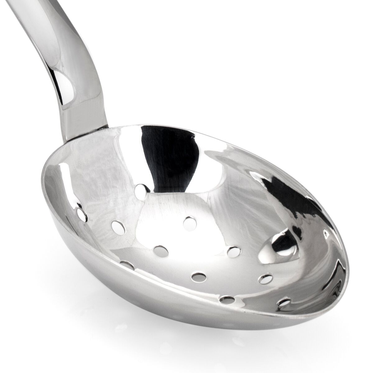 (4 pcs) Cuillère de service - Longueur : 350mm - perforée - Acier inoxydable