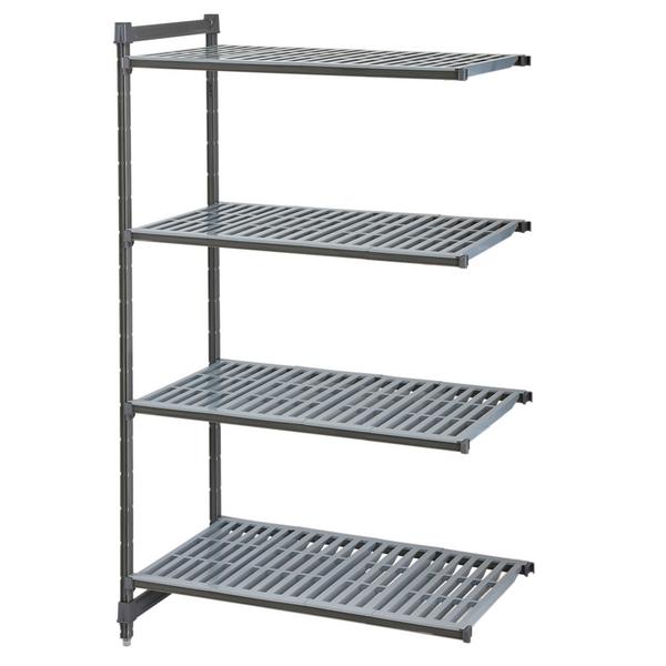 CAMBRO | Camshelving® Commercial Basics Plus Add-On Shelving Unit - 4 Slotted Shelves - 1,175×540 mm - Graphite Grey