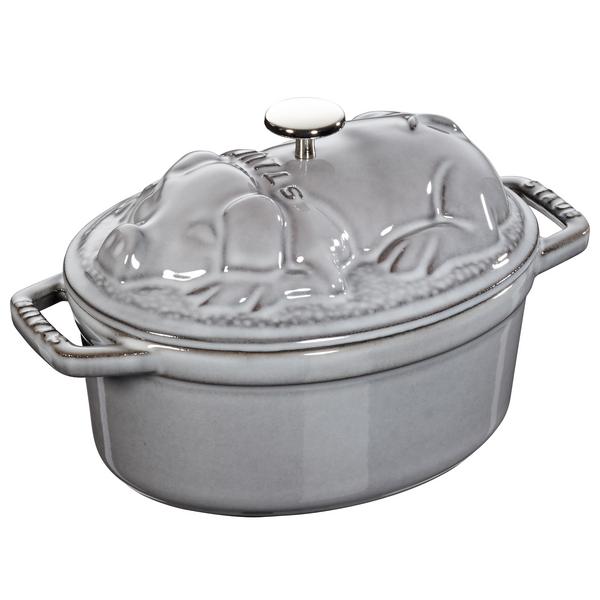 STAUB | LA COCOTTE - Kookpot - Varkensdeksel - Ovaal - 170mm - Gietijzer - Grafietgrijs