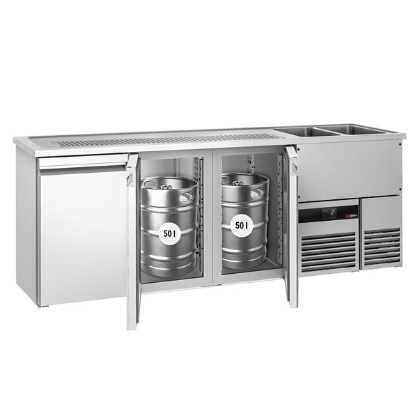 منضدة البار PREMIUM - 2500x700mm - 3 أبواب للعربات الحرارية