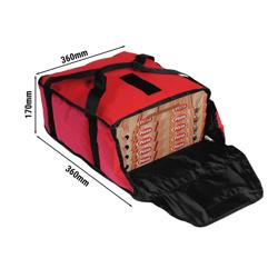 Högisolerad termoväska - för 5 pizzakartonger 33x33cm - röd