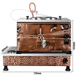 Bollitore per tè in rame professionale - Elettrico - 720mm - 22L - Design Istanbul