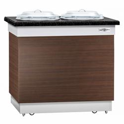 Tányéradagoló DUBLIN - fűtött - 1 kW - 1000x700x900 mm - kerekekkel - 2×50 tányér (Ø 31 cm) - Gránit munkafelület