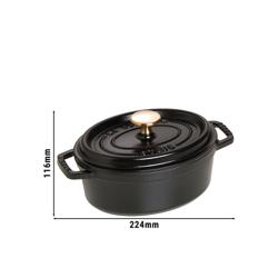 STAUB | Mini Cocotte Oval Enamelled Cast Iron Casserole Dish – 170 mm Oval – Black