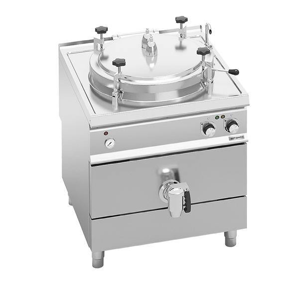 Elektro Druck Kochkessel - 150 Liter - 18 kW - Indirekte Beheizung - mit Wasserzulauf & Ablasshahn