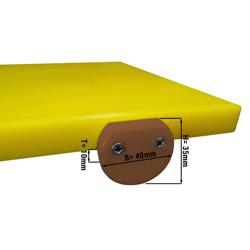 Stopper for Cutting Boards - Brown - 40 x 10 x 35 mm - Pre-drilled for mounting