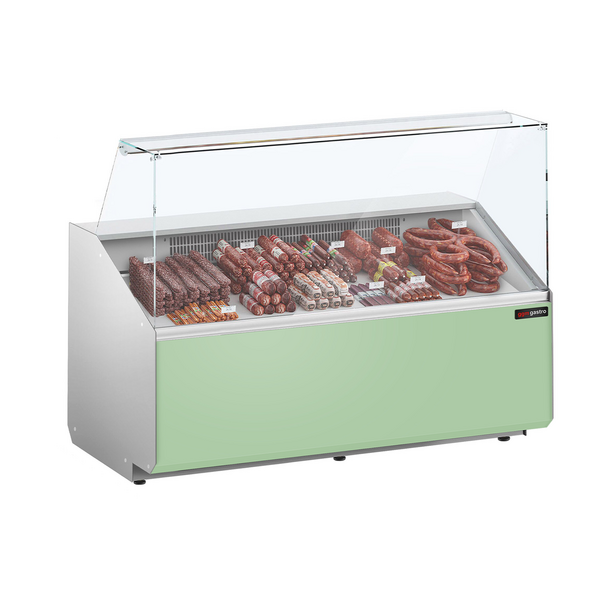 Koelvitrine - 1600mm - Lichtgroen voorpaneel
