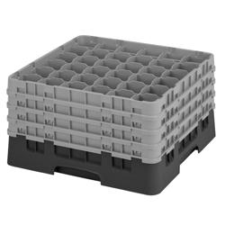CAMBRO | CAMRACK® Glasswasher Rack – 36 Compartments – 500×500 mm – Black – 1 Extender – 267 mm high