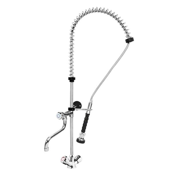 Monobloc pre-rinse spray unit 13000 - deck-mounted - with single-lever mixer tap, swivel spout, flexible hose & wall bracket included - height 1150mm
