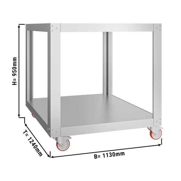 Postolje - 1130x1240x950 mm - nehrđajući čelik - za pizza pećnice - kompatibilno s GEP6T