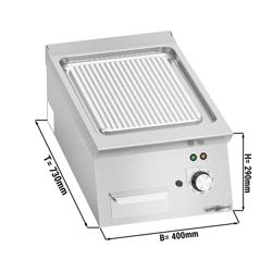 Commercial Electric Griddle Plate PREMIUM - Ribbed AISI 316 - 4.8 kW - 1 Zone - PAOLO 700