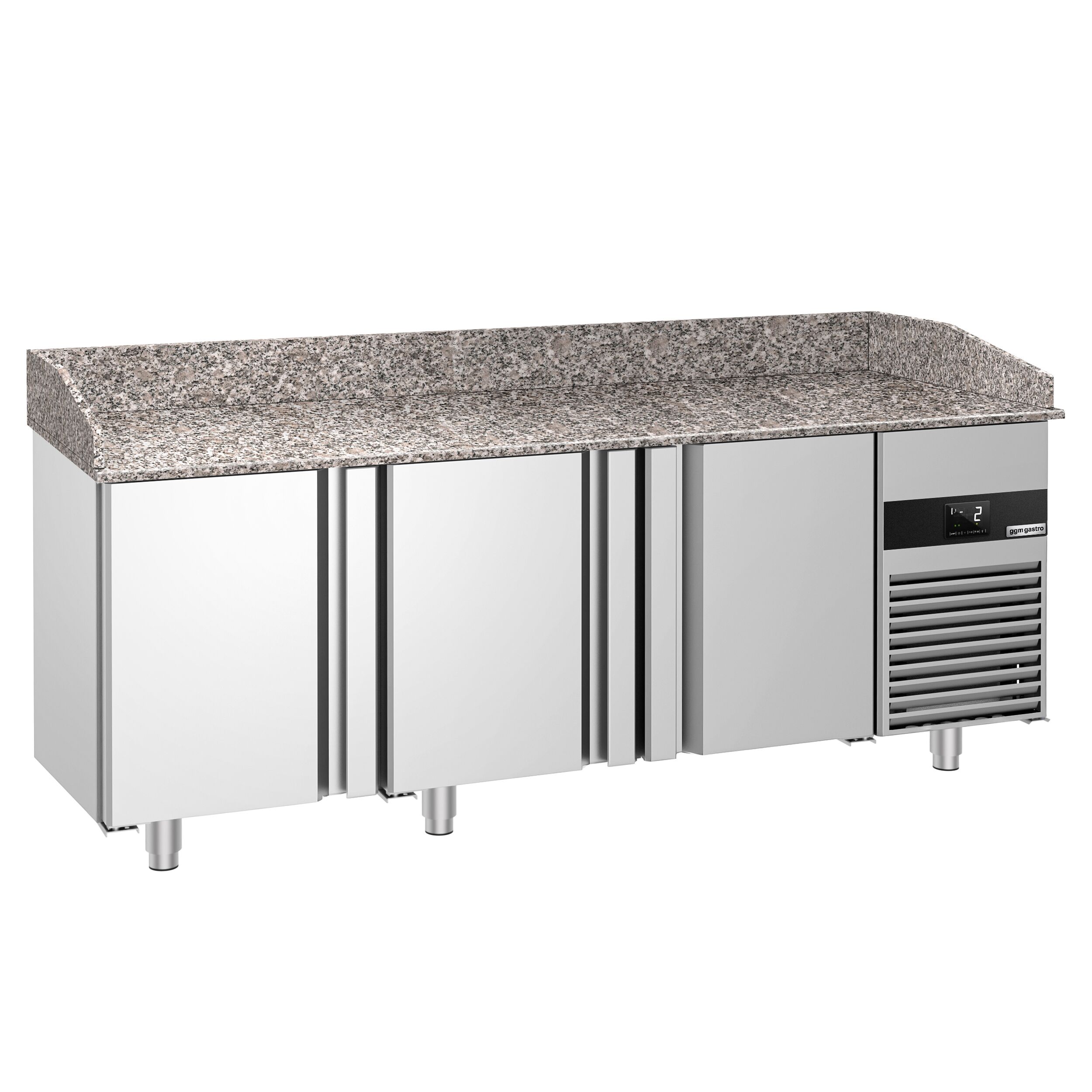 Table réfrigérée pour pizza PREMIUM - 2100 x 800 mm - avec 3 portes