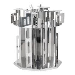 Rotating Saucer & Side Plate Dispenser – Silver - 56-piece capacity - Ø80/Ø150 mm saucers/plates