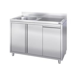 Spoelbakkast - 1200x700mm - met vuilnisbak & 1 spoelbak links