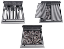 Gas lava stone grill - 5,5 kW - Tilting grill grid