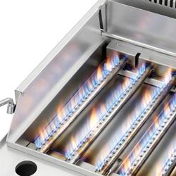 Gas lavasteengrill - 14 kW - Kantelbaar grillrooster - incl. onderstel met 2 deuren