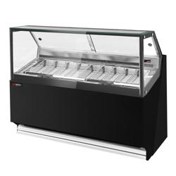 Вітрина для морозива THEO - 1771 мм - з конвекційним охолодженням - для 9x5-літрових ємностей для морозива - Чорна