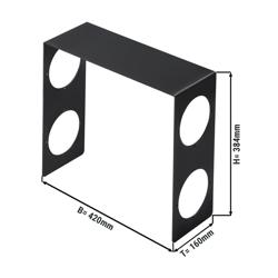 Support pour distributeur de gobelets & Couvercles - Noir - kit d'anneaux en silicone inclus