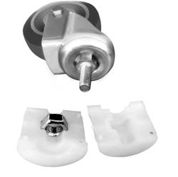 Kit 4 ruote girevoli (2 con freno) - 100x130mm - compatibile con serie ERP