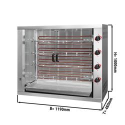 Elektro Hähnchengrill - 19,2 kW - mit 4 Spießen für bis zu 24 Hähnchen