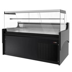 Serve Over Counter - 1880x975mm - black front - with sliding rear windows - marble worktop - capacity 175 litres