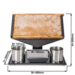 Commercial BLACK LINE Buffet Honey Dispenser with Honeycomb Holder – Stainless Steel - Black Powder-Coated