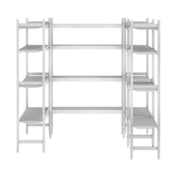 Set de rafturi din aluminiu (eloxat) - formă U - adâncime: 460 mm 
