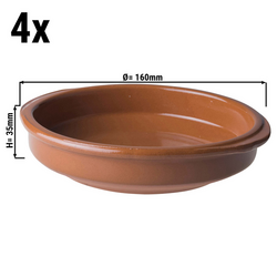 (6 komada) CLASSICO - Tapas posuda za pećnicu - 16 x 3,5 cm - Smeđa boja 