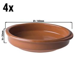 (4 τεμ.) CLASSICO - πυρίμαχο ραμεκέν φούρνου - Ø 160 mm - Καφέ