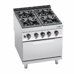 Gasfornuis - Lorenzo 900 - 800x900mm - 34,5 kW - 4 pits - incl. gas statische oven - 7,8 kW