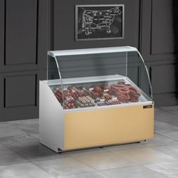 Commercial Refrigerated Serve-Over Counter PREMIUM - 944 mm - +2 to +6°C - panoramic glass - beige front