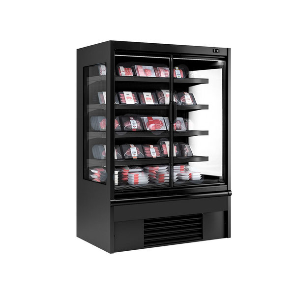 Estante de refrigeración de pared negro - 1,02 x 0,88 m - con 4 estantes