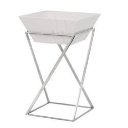 Présentoir buffet / étagère - chromé - incl. 1 bol en mélamine - rectangulaire
