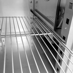 Mostrador refrigerado PREMIUM - 1430x700mm - con 2 puertas, 1 fregadero a la izquierda - encimera con peto de 60mm - GN 1/1 - refrigeración ventilada