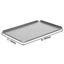 (5 buc) Platou de servire - aluminiu anodizat - 500x100x10 mm - dreptunghiular - argintiu