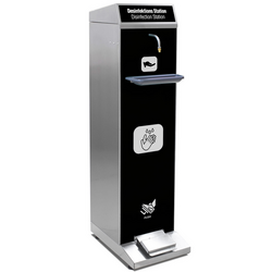 Stainless steel disinfection station - with drip tray & foot control