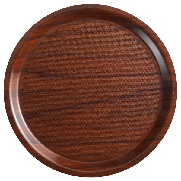 (24 szt.) CAMBRO | MYKONOS - Taca laminowana - okrągła - ø 430 mm - o wyglądzie drewna orzechowego	