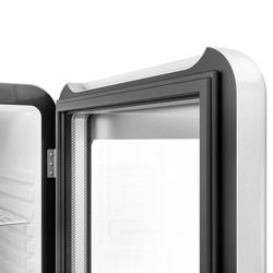 Mini displaykoelkast - 495mm - 113 liter - met 1 glazen deur & LED‑verlichting - zwart