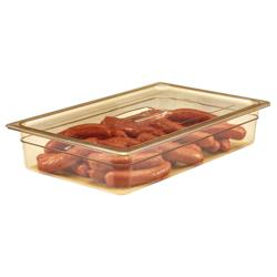 (6 pieces) CAMBRO | H-PAN Heat-Resistant GN 1/1 Flat Lid – Amber – 530×325×23 mm – Handle – 90°C