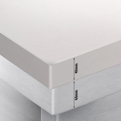 Edelstahl Arbeitsschrank PREMIUM - 1800x800mm - mit Schiebetür ohne Aufkantung inkl. Schneidplatte