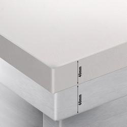 Edelstahl Arbeitsschrank PREMIUM - 1000x800mm - mit Schiebetür inkl. Schneideplatte Weiß