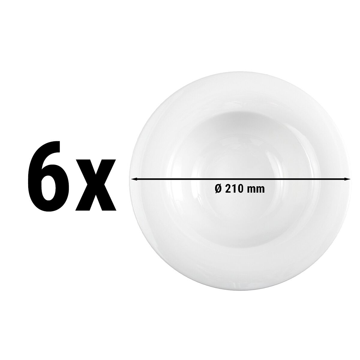 (6 pièces) SELTMANN WEIDEN | Assiette gourmet – Ø 210 mm – Blanc / Uni