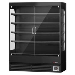 Witryna chłodnicza naścienna z drzwiami skrzydłowymi - 1585 mm - 693 l - z oświetleniem LED, 2 szklanymi drzwiami na zawiasach & 4 półkami	