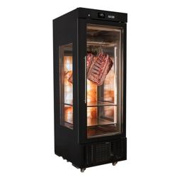 Refrigerador para maduración de carne de maduración - 0,70 m - con 1 puerta de vidrio - negro
