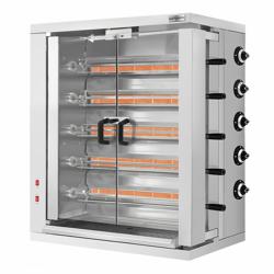 Commercial Gas Chicken Rotisserie Oven - 32.33kW - with 5 Skewers for up to 30 chickens