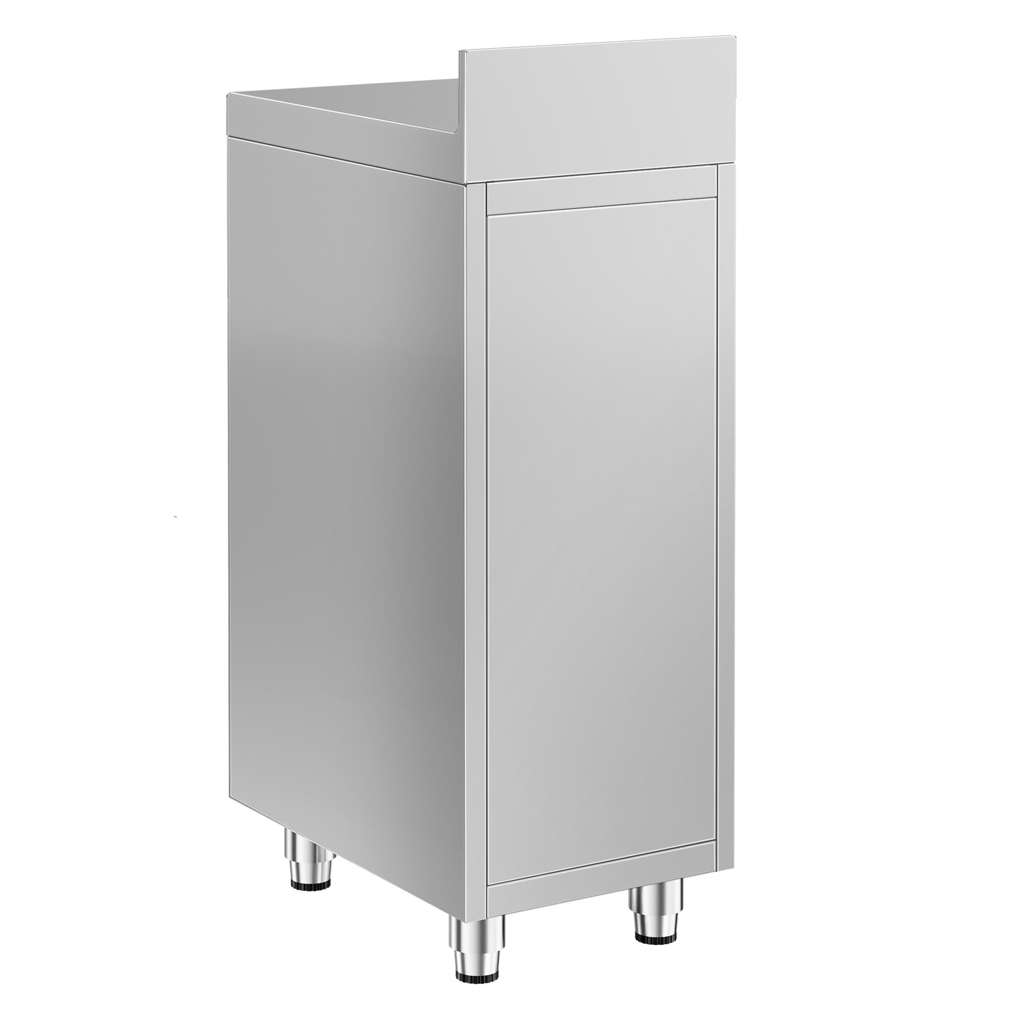 Meuble bas à tiroirs PREMIUM - Acier inoxydable - avec 4 tiroirs & dosseret - 400x600mm