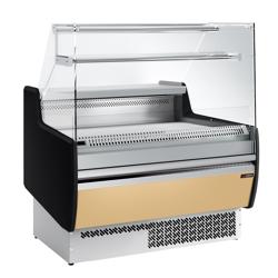 Comptoir vitrine réfrigérée - 998x953mm - +0/+6°C - 1 porte - 1 étagère - Façade beige